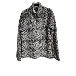 True Grit Womens Gray Long Sleeve 1/4 Zip Fleece Casual Pullover Sweatshirt Sz S